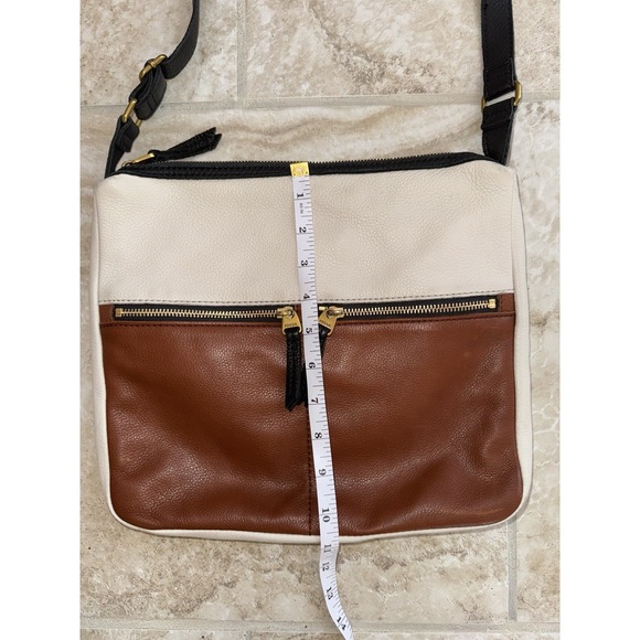 Fossil Elise Double Zip Black‎ Pebbled Leather Crossbody Shoulder Bag Purse - Picture 14 of 16